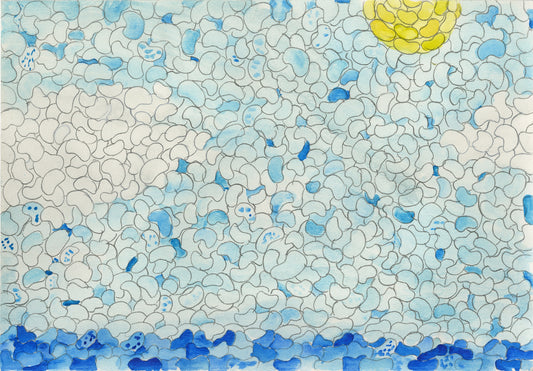 Ocean Story with Sky and Sun Made of Jellybeans (D1858)