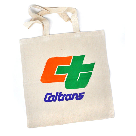 Tote Bag: CalTrans (Orange, Green, And Blue on Natural)