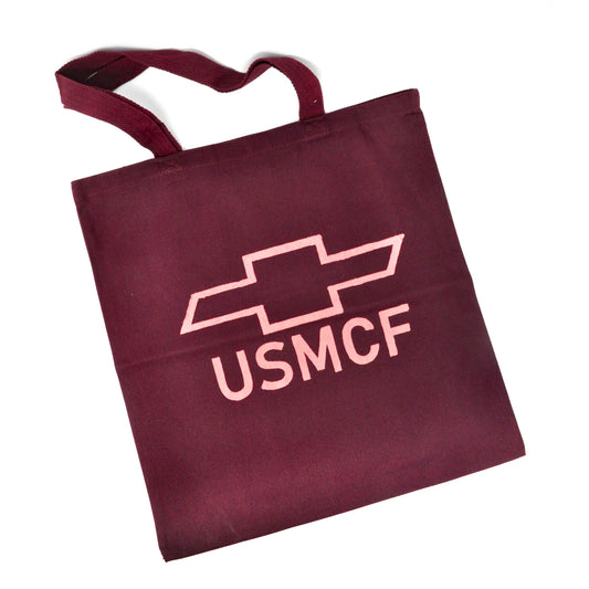 Tote Bag: USMCF (Pink on Maroon)