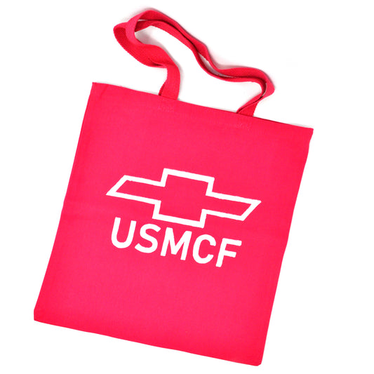 Tote Bag: USMCF (White on Pink)